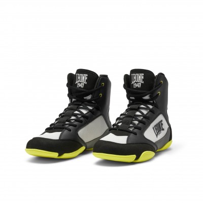 CL110 - Botas de pugilismo "Premium" - Preto / Lima